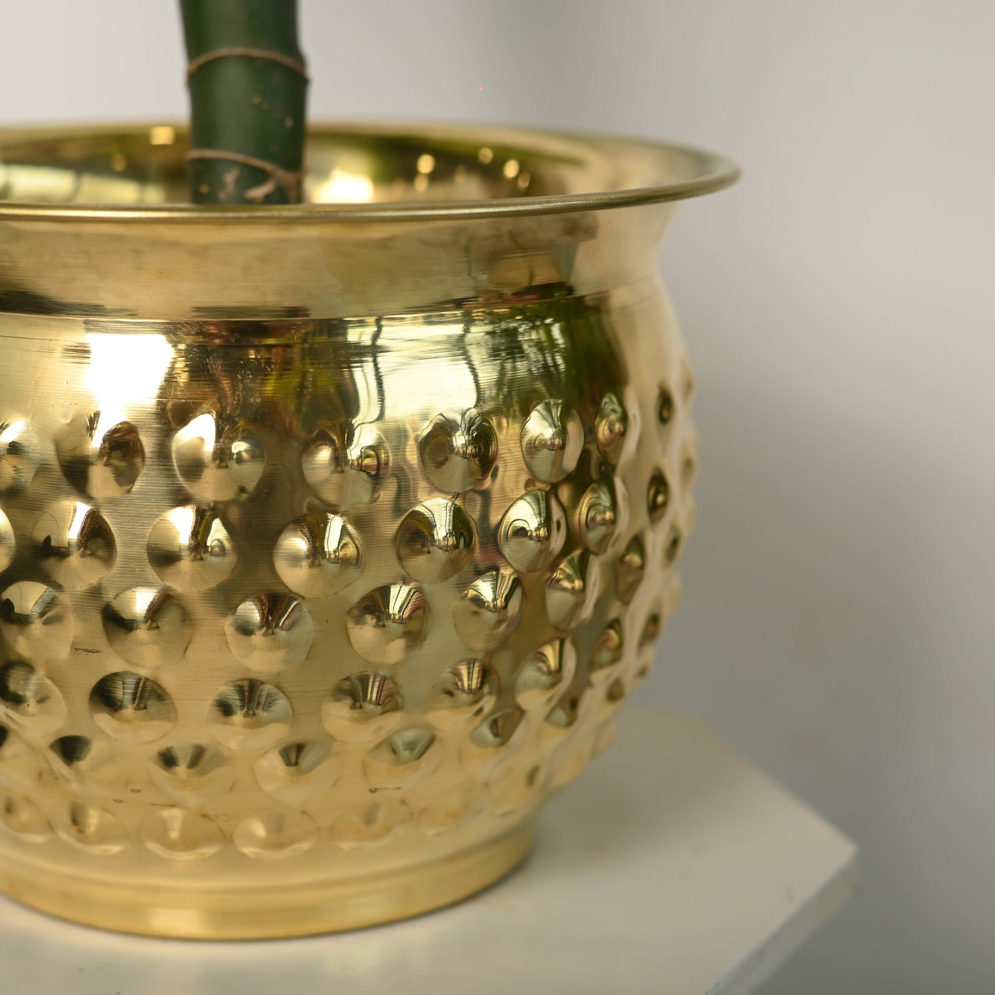 Brass Hammered Bucket Planter Pot – Handcrafted Indoor & Outdoor Plant