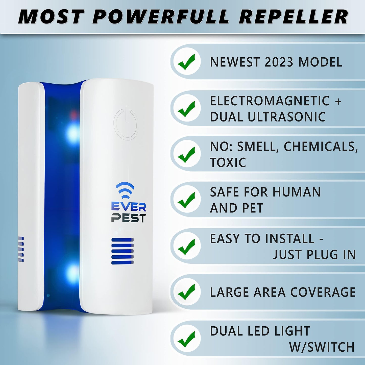 EverPest Ultrasonic Pest Repeller - Triple Power Technology