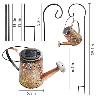 Solar Watering Can Garden Light with Cascading LED Stars