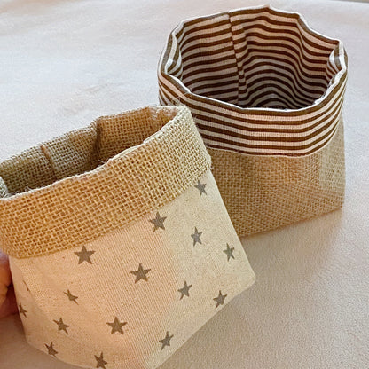 Reversible Burlap Plant Pot Cover - Two Looks in One