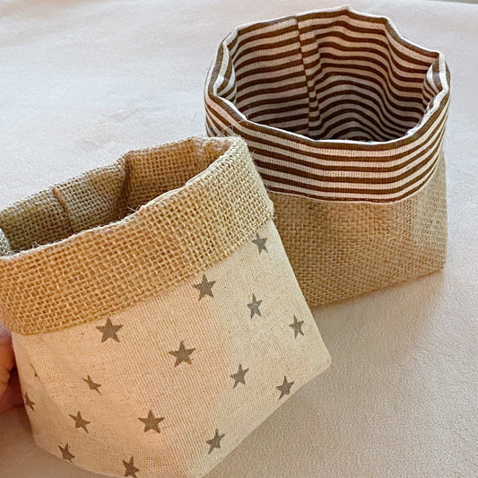 Reversible Burlap Plant Pot Cover - Two Looks in One