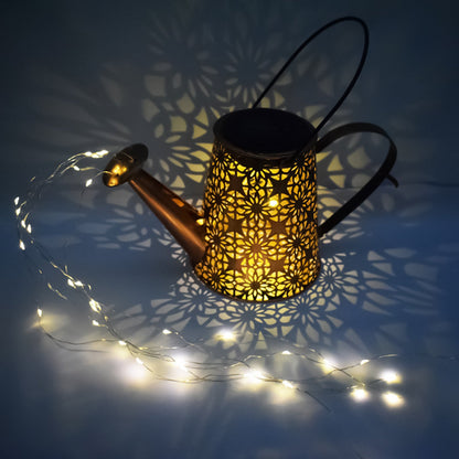 Solar Watering Can Garden Light with Cascading LED Stars