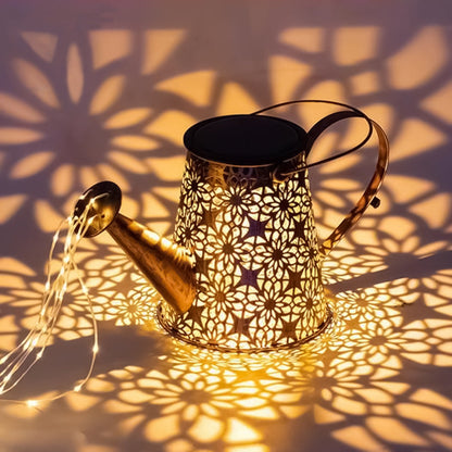 Solar Watering Can Garden Light with Cascading LED Stars