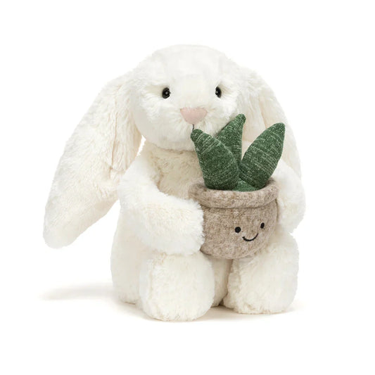 Jellycat Cream Bunny with Plant Plush