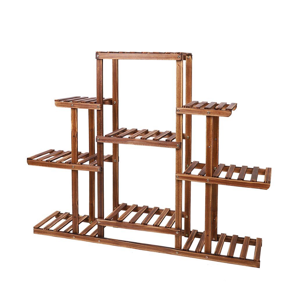9-Tier Cascading Wooden Plant Display Stand