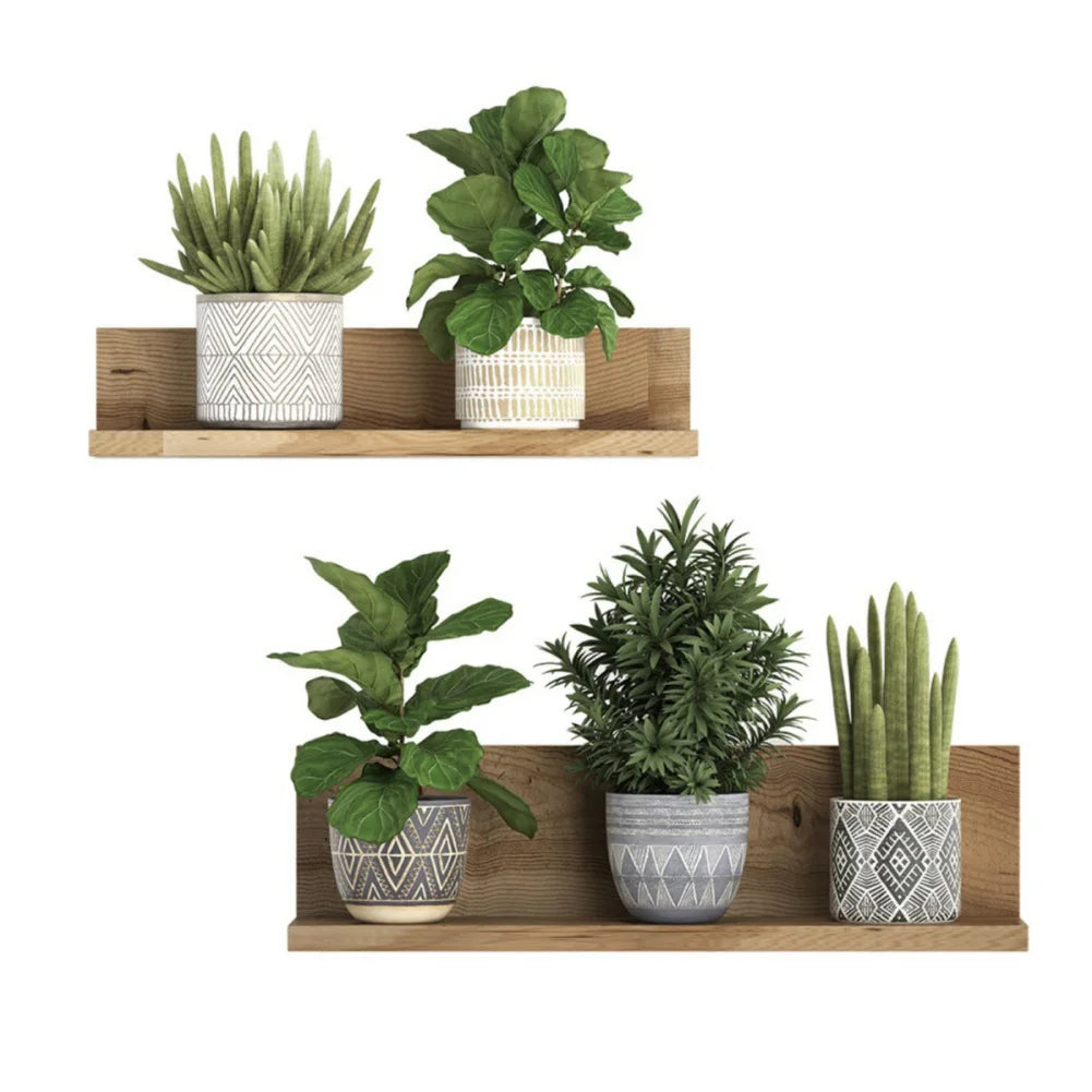 2pcs/set PVC 3D Green Pot Plants Leaves Wall Decals Simulation Shelves Green Plant Wall Art Mural Home Removable Sticker Decors