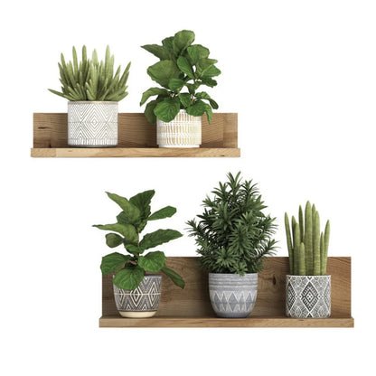 2pcs/set PVC 3D Green Pot Plants Leaves Wall Decals Simulation Shelves Green Plant Wall Art Mural Home Removable Sticker Decors