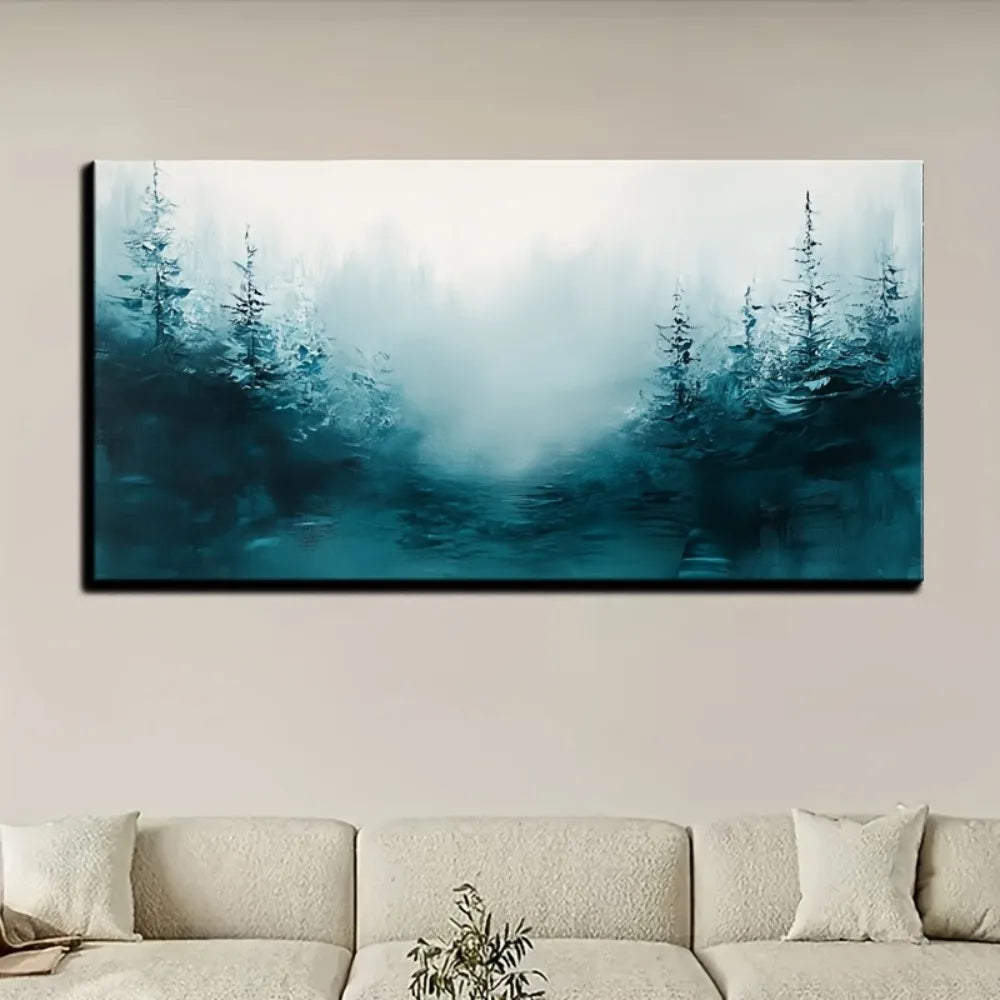 Bedroom Wall decor/Gold Abstract plant wall art/Line canvas photo decor, 1.5 inch thick pine solid wood frame, interior decor