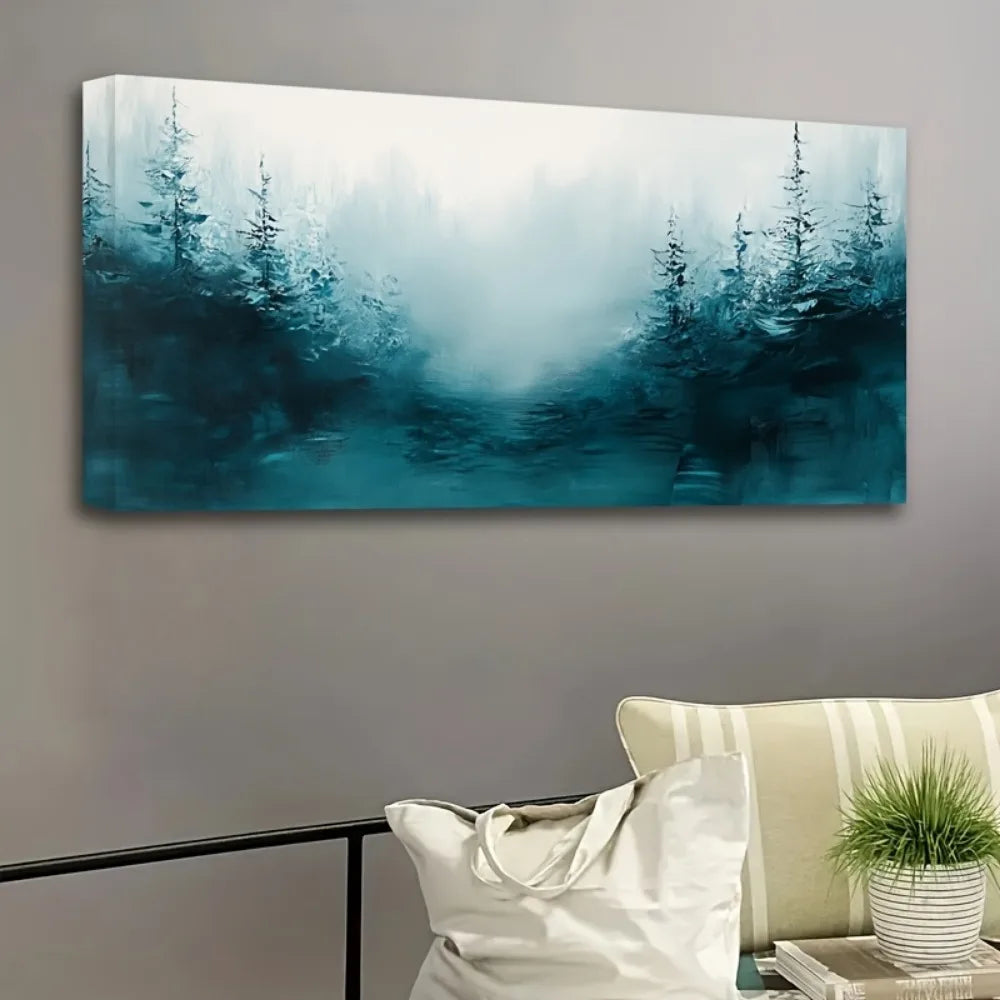 Bedroom Wall decor/Gold Abstract plant wall art/Line canvas photo decor, 1.5 inch thick pine solid wood frame, interior decor