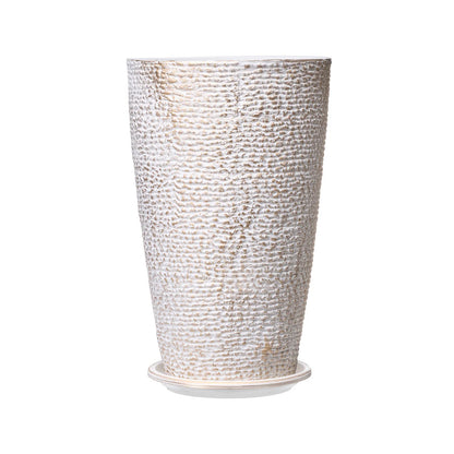 Tall Planter Set of 2 Round Tapered Plant Pots 21 in for Outdoor Indoor