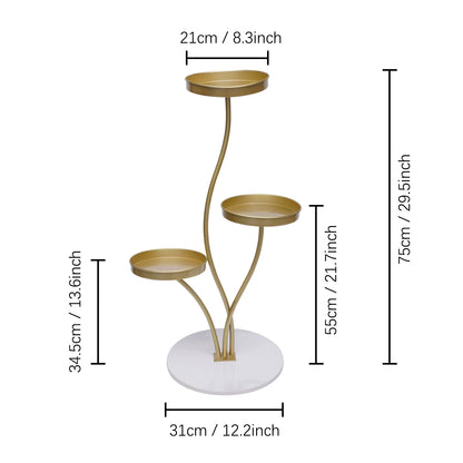 Plant Stand 3-Tier Metal Flower Pot Rack Holder for Succulent Indoor Outdoor Home Garden Decoration