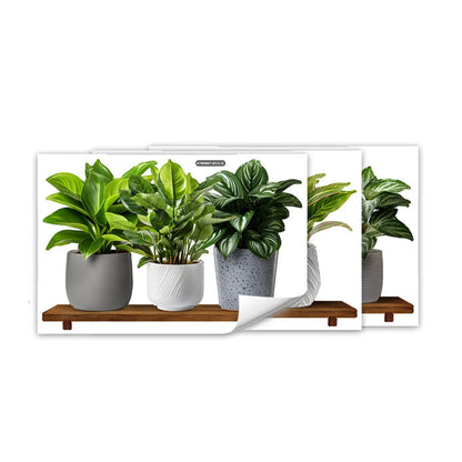 Tropical Jungle Wall Decals Set of 3 3D Palm Leaf Wall Stickers for Living Room Bedroom Office Decor Green Plant Wall Art