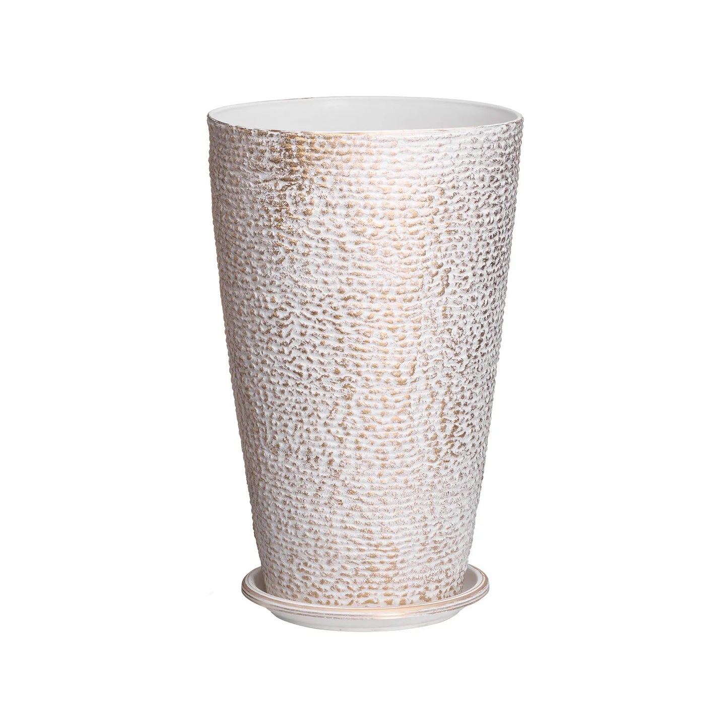 Tall Planter Set of 2 Round Tapered Plant Pots 21 in for Outdoor Indoor