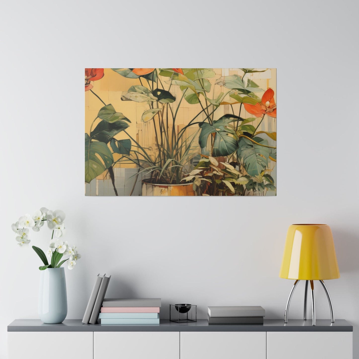 Wall Decor - Giclee Poster Art Print - Earthy Rustic Potted Plants