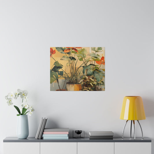 Wall Decor - Giclee Poster Art Print - Earthy Rustic Potted Plants